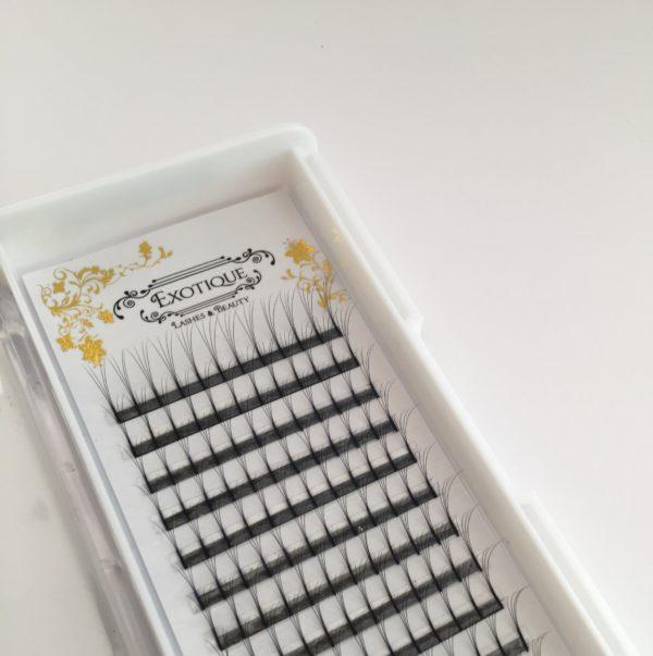 Exotique Lashes 4D D Curl Pre Made Fan – 12mm