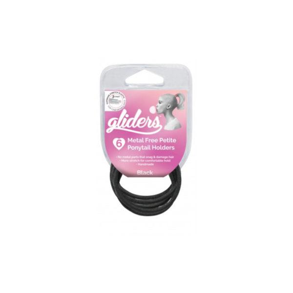 Gliders Premium Metal Free Petite Ponytail Holders 6pc – Black