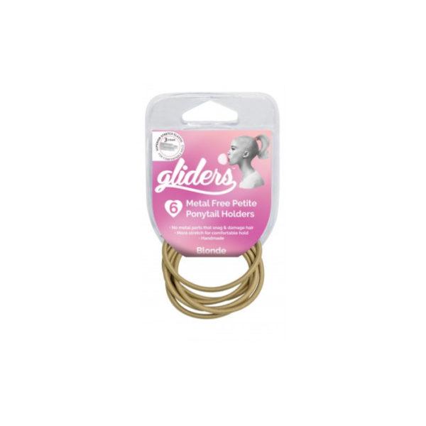 Gliders Premium Metal Free Petite Ponytail Holders 6pc – Blonde