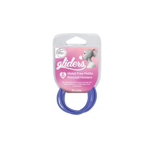Gliders Premium Metal Free Petite Ponytail Holders 6pc – Purple