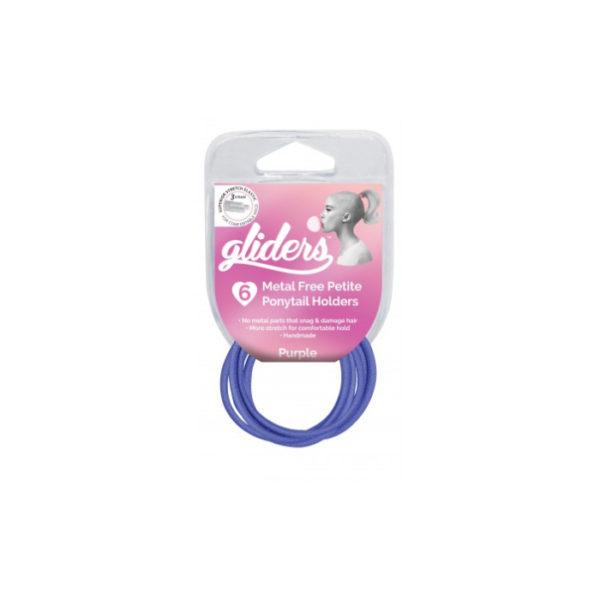 Gliders Premium Metal Free Ponytail Holders 4pc – Purple