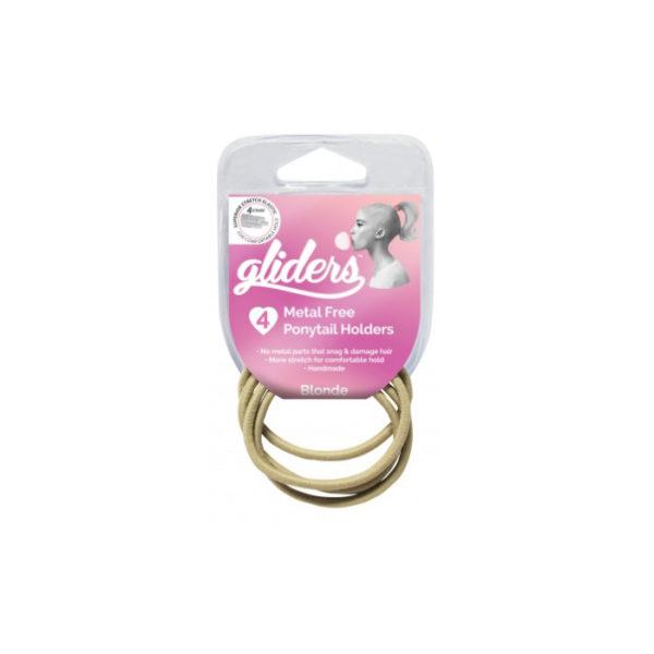 
Gliders Premium Metal Free Ponytail Holders 4pc – Blonde