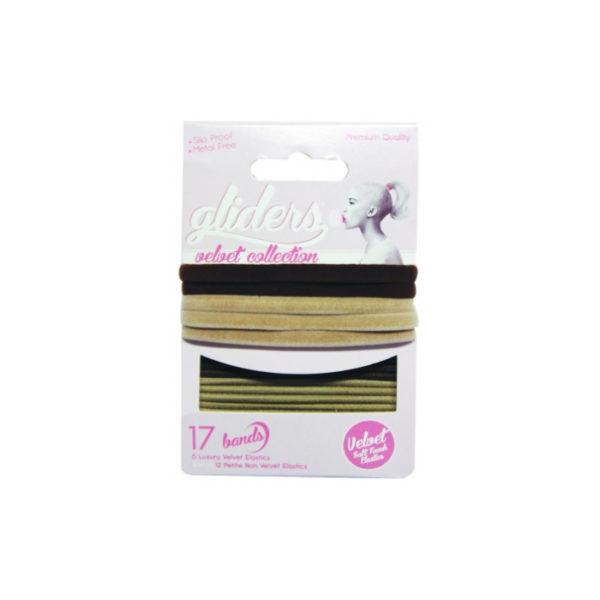 
Gliders Velvet Collection 17pc – Brown/Blonde