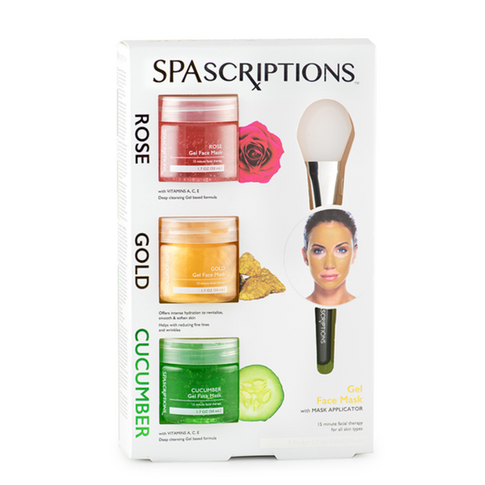 
	SpaScriptions Gel Mask Pack – 3pc (Rose, Gold, Cucumber)